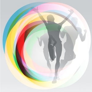 Free runners sport concept illustration